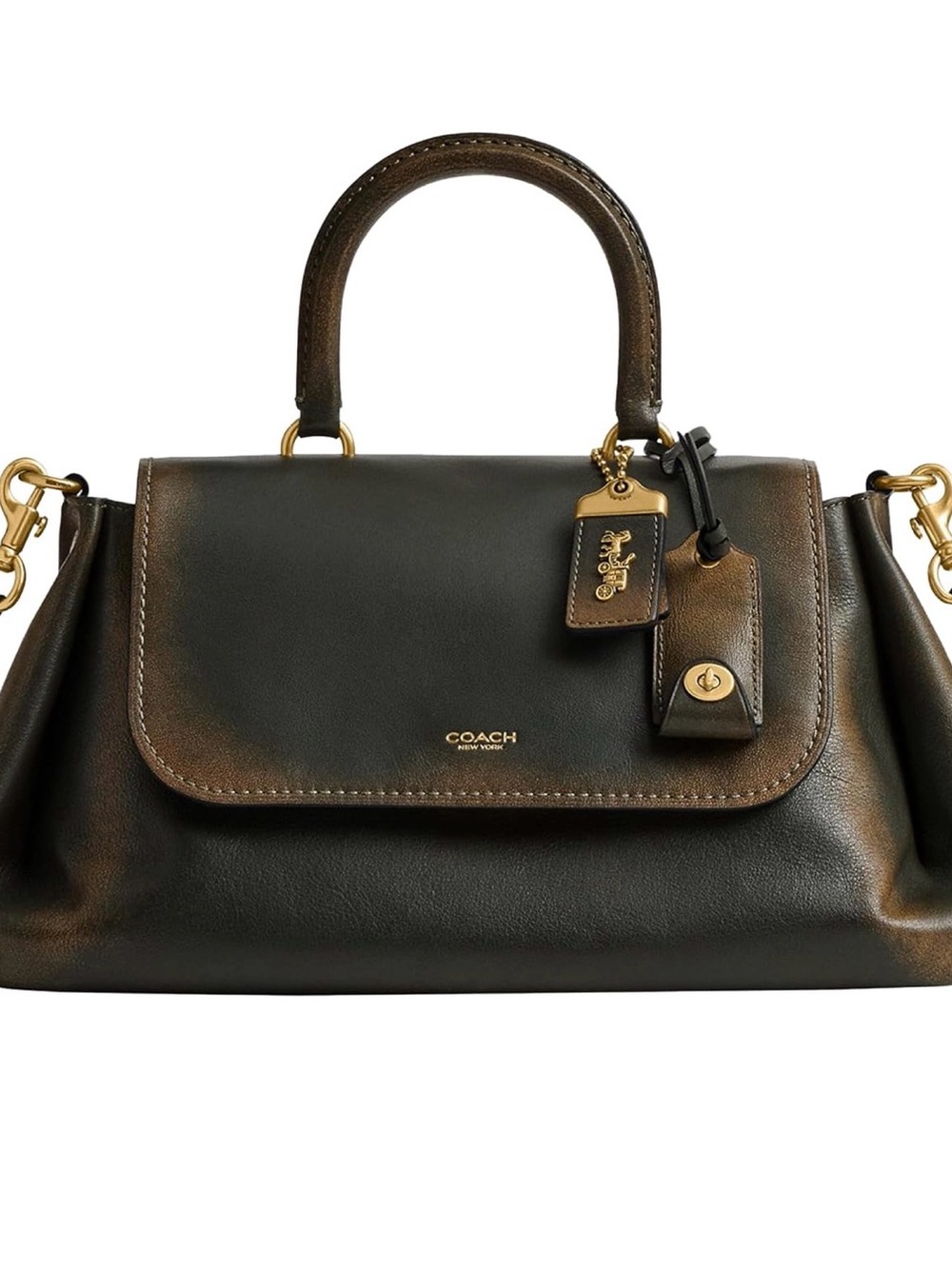 Coach Green Loved Leather Top-Handle Satchel